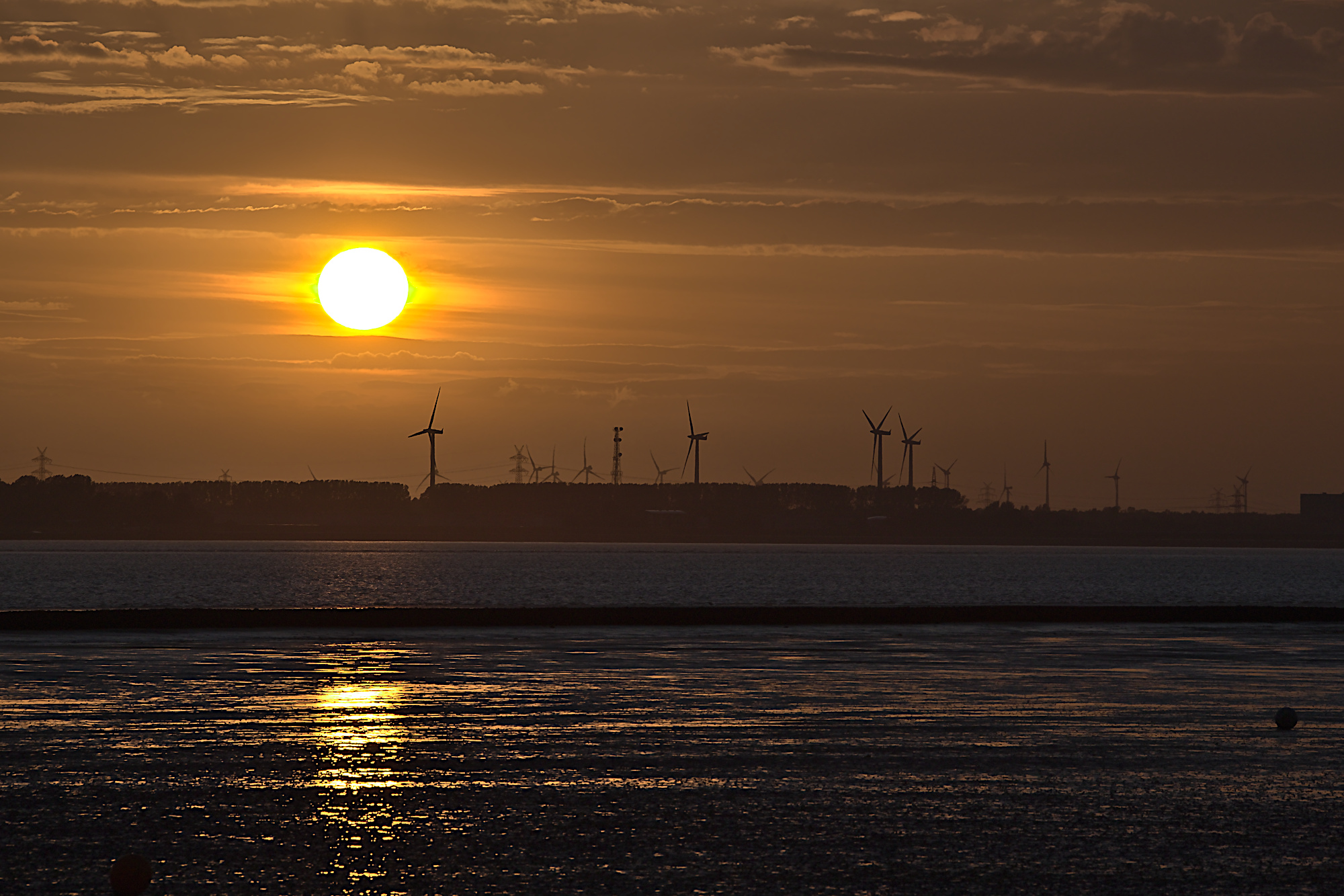 Sonnenuntergang am Jadebusen