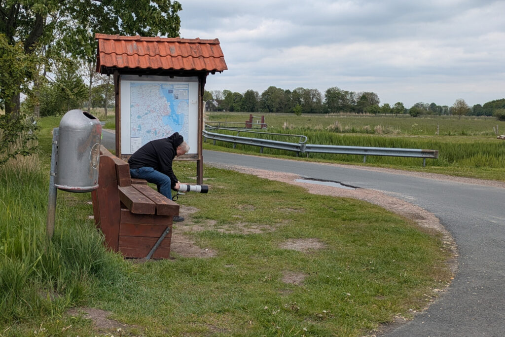 Fotografierend auf der Bank